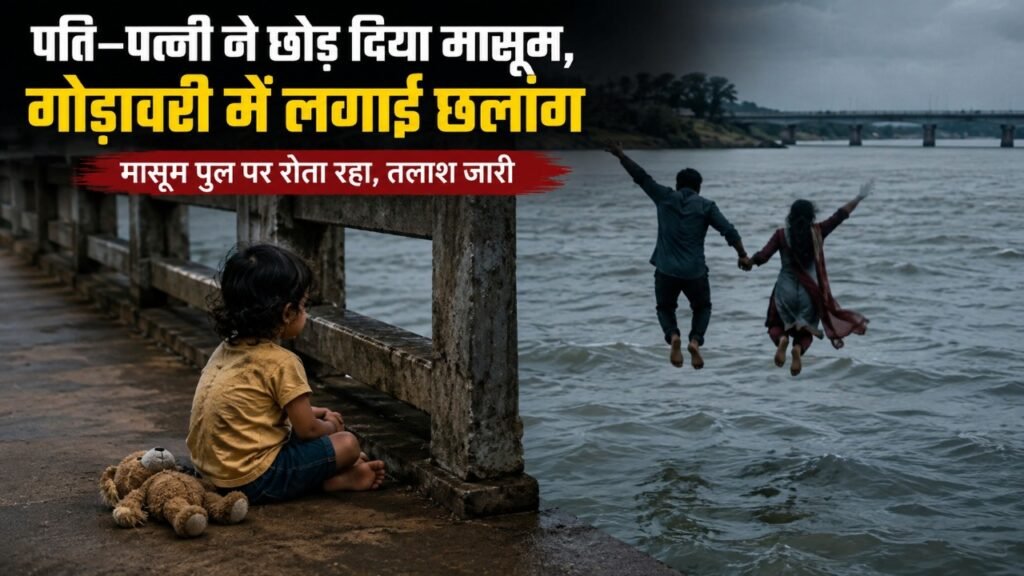 The couple left their child behind and jumped into the Godavari