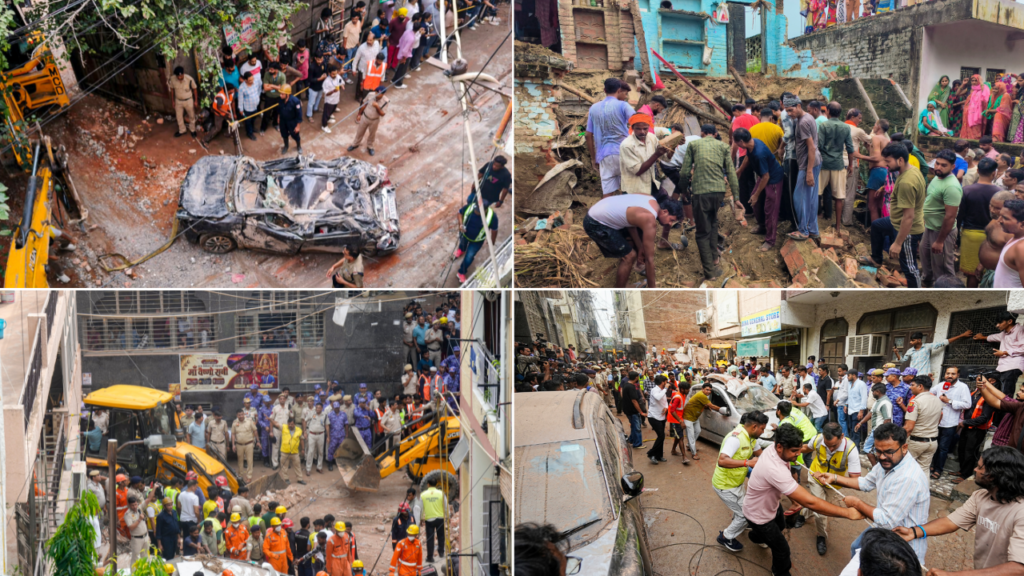 सत्या निकेतन इमारत हादसा Delhi Building Collapse MCD suspends south zone deputy cpmmissioner, 4 others With Immediate Effect