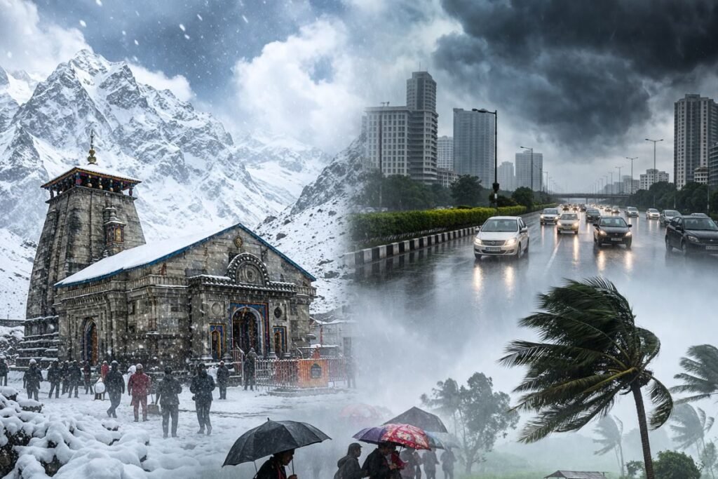 snowfall in Uttarakhand Kedarnath